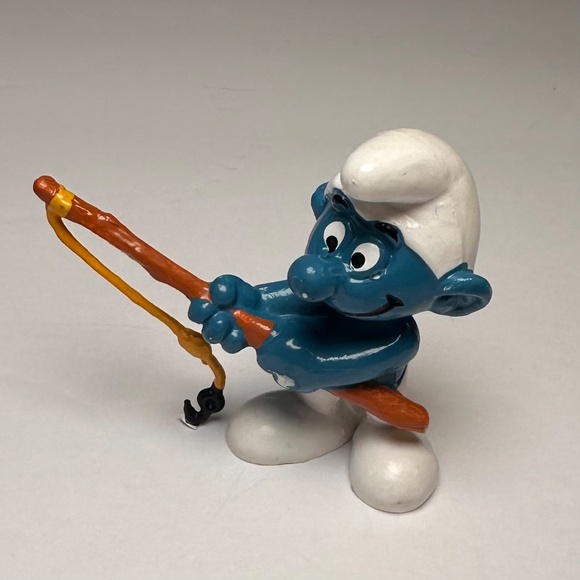 Vintage Fishing Smurf Figure – Bully – West Germany – © Peyo - Picture 7 of 9